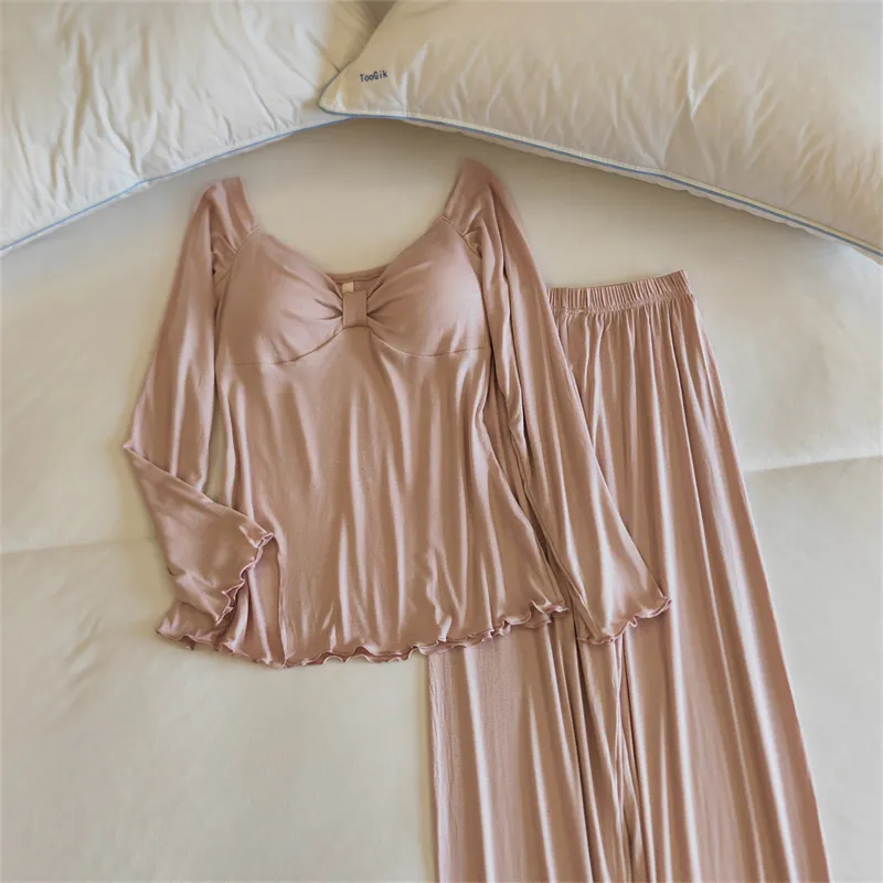 CAIHENGTONG Pajama Set Women's Nude Pink-1