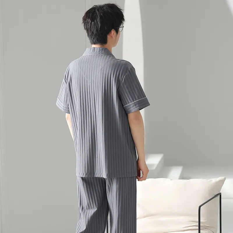 CAIHENGTONG Pajama Set Men's Gray-1
