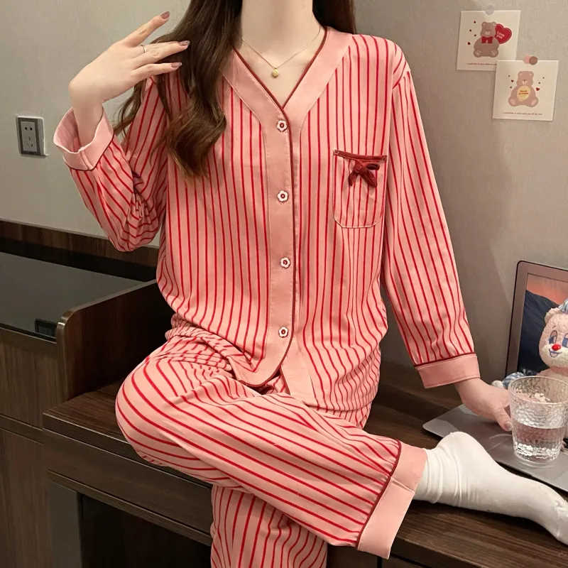 CAIHENGTONG Pajama Set Women's Red-4