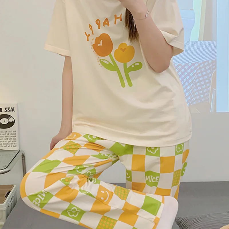 CAIHENGTONG Pajama Set Women's White-3