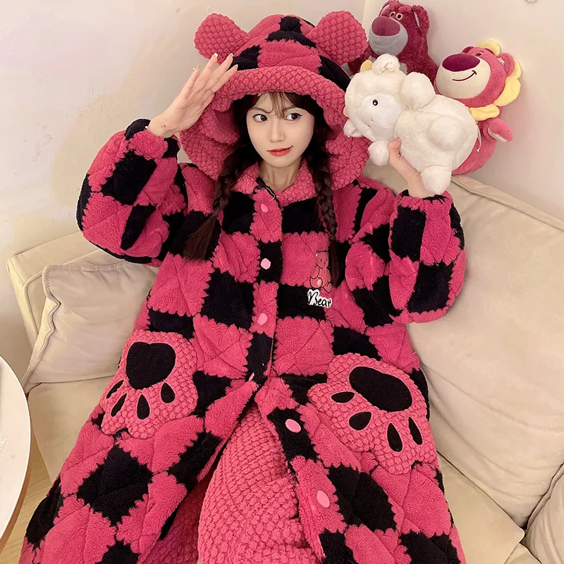 CAIHENGTONG Pajama Set Women's Rose Red-1