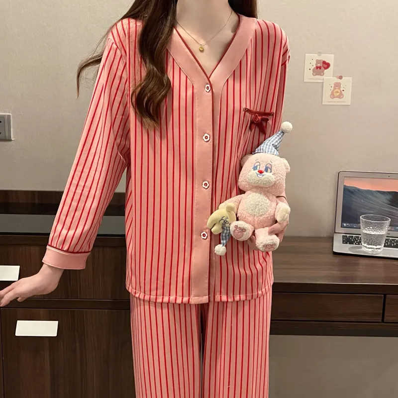 CAIHENGTONG Pajama Set Women's Red-9