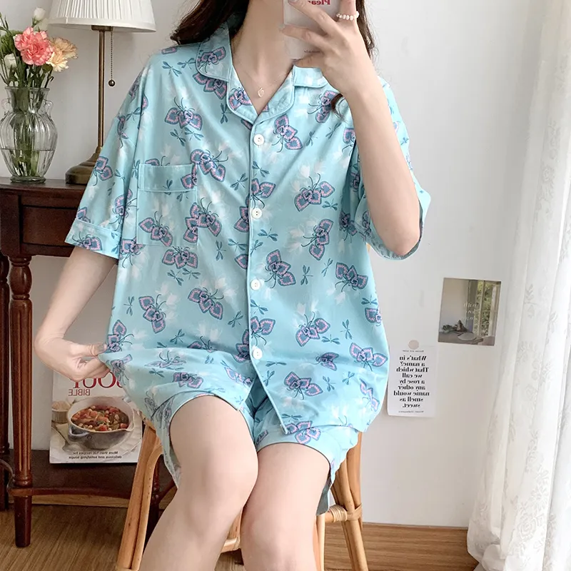 CAIHENGTONG Pajama Set Women's Dragonfly Floral-3