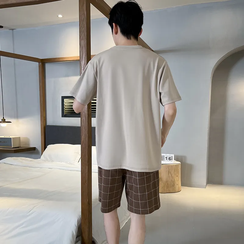 CAIHENGTONG Pajama Set Men's Apricot-1