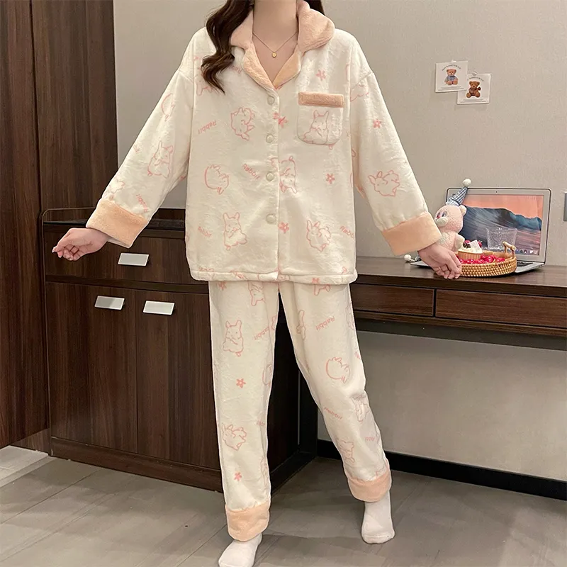 CAIHENGTONG Pajama Set Women's Little Rabbit-3