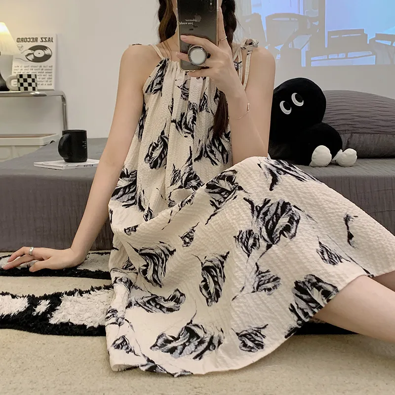CAIHENGTONG Nightgown Women's Vintage Floral-3