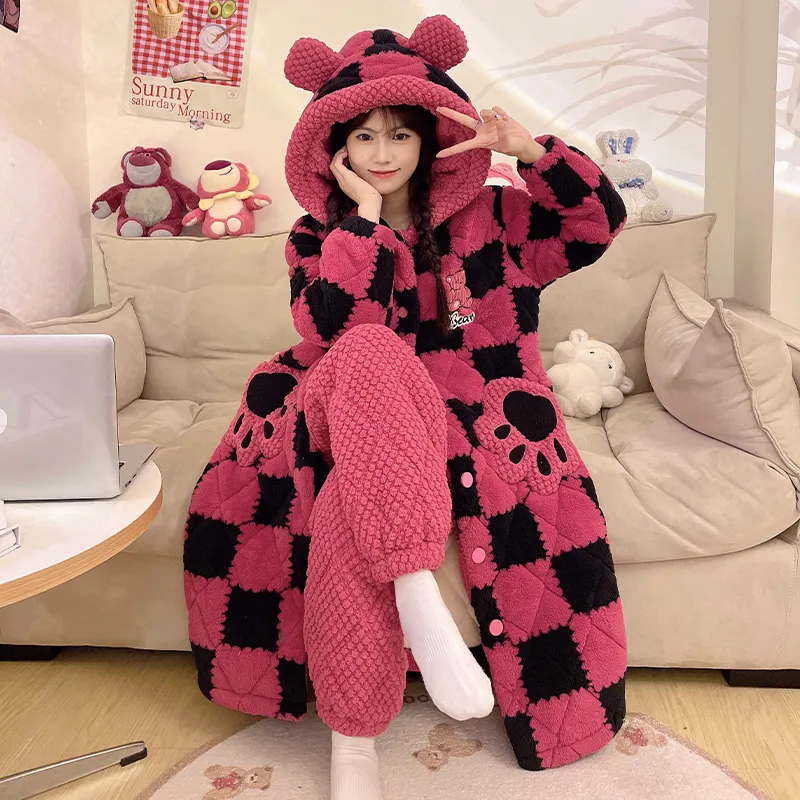 CAIHENGTONG Pajama Set Women's Rose Red-2
