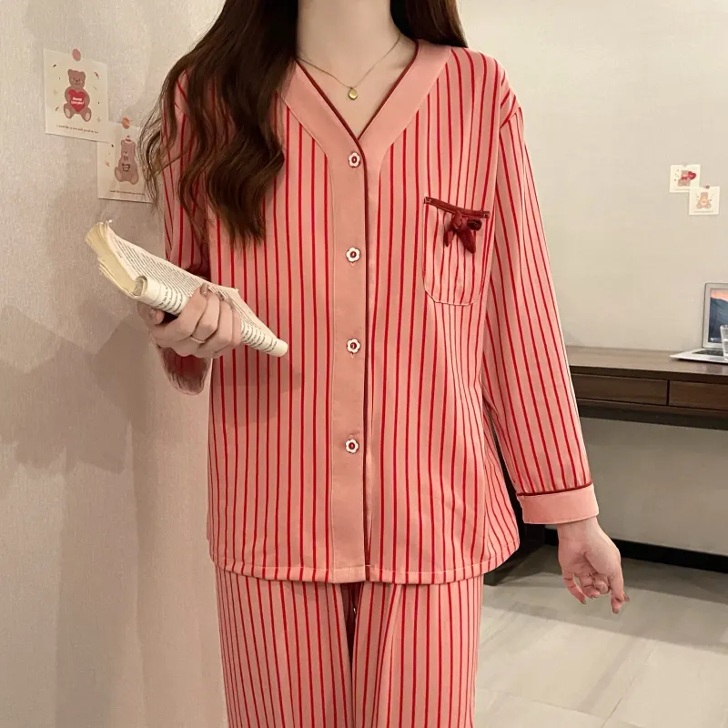 CAIHENGTONG Pajama Set Women's Red-12