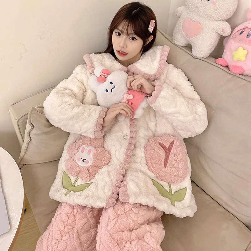 CAIHENGTONG Pajama Set Women's Apricot Pink-1