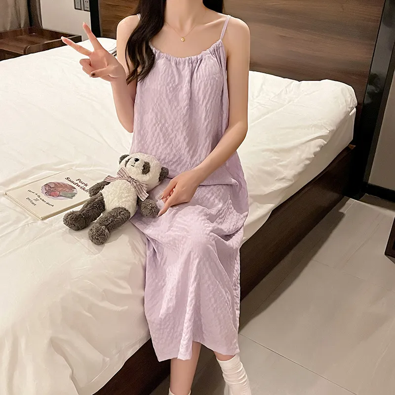 CAIHENGTONG Nightgown Women's Purple-5