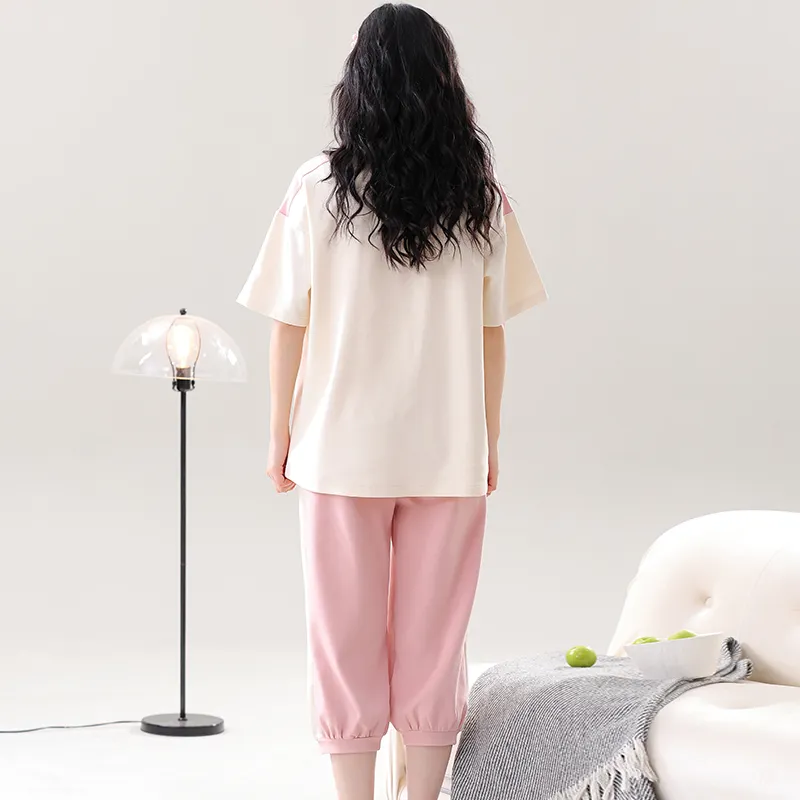 CAIHENGTONG Pajama Set Women's Cream Apricot-2