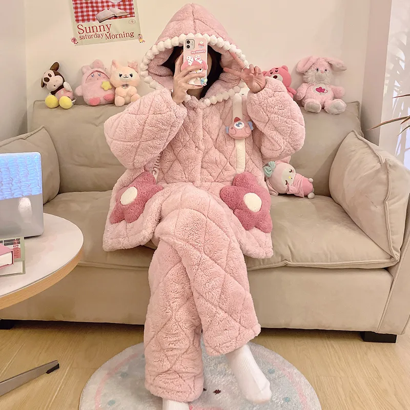 CAIHENGTONG Pajama Set Women's Pink-4
