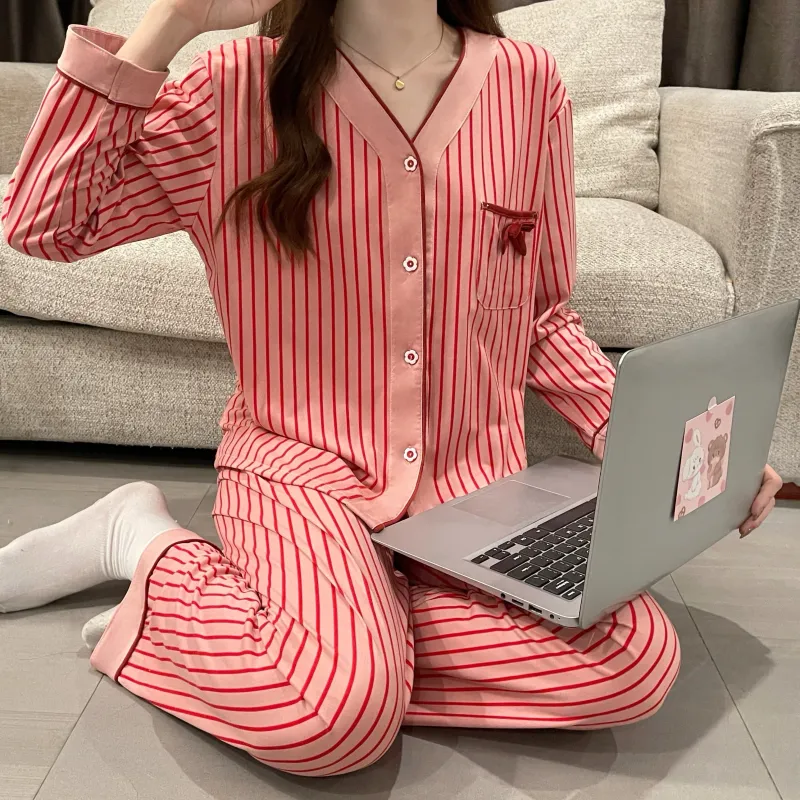 CAIHENGTONG Pajama Set Women's Red-10