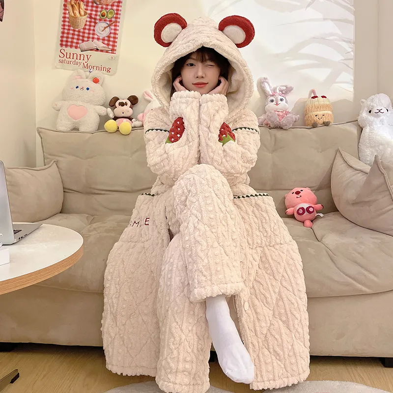 CAIHENGTONG Pajama Set Women's Apricot-3