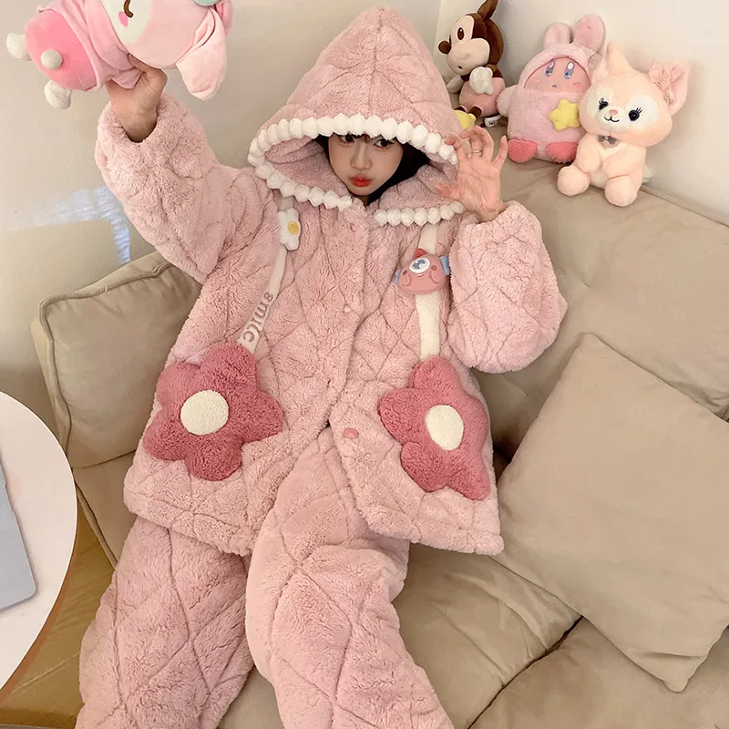 CAIHENGTONG Pajama Set Women's Pink-1