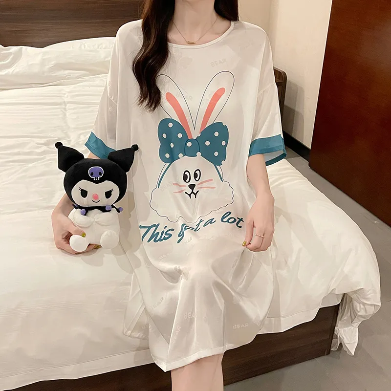 CAIHENGTONG Nightgown Women's Baymax Rabbit-2