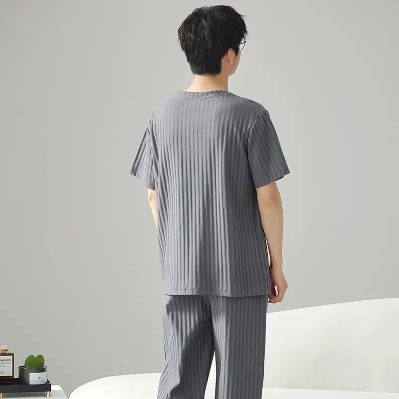 CAIHENGTONG Pajama Set Men's Dark Gray-1