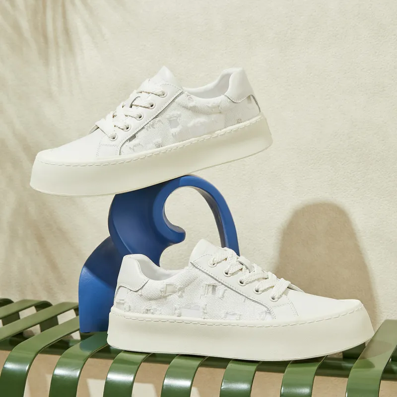MILLIE'S Abrasion Resistant Breathable Low Top Skateboard Shoes Men's White-4