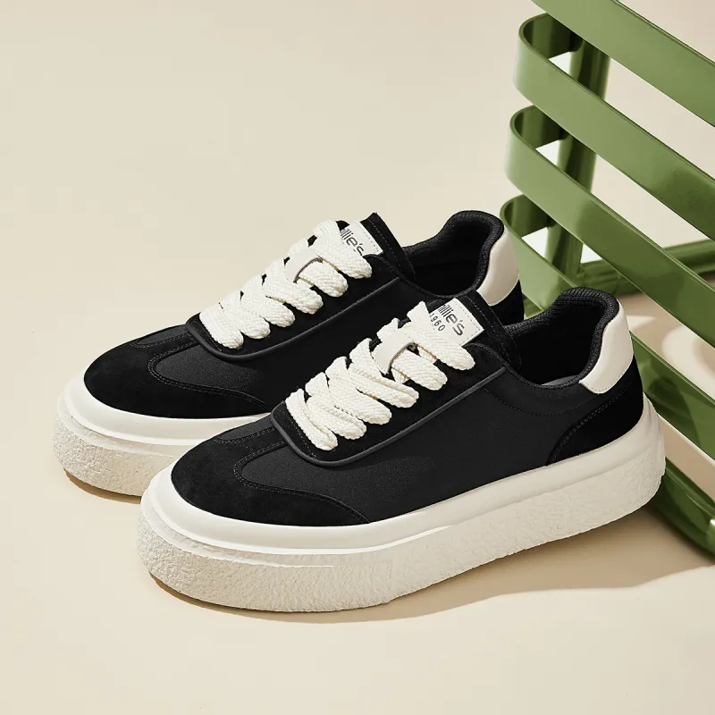 MILLIE'S Abrasion Resistant Low Top Skateboard Shoes Men's Black White-3