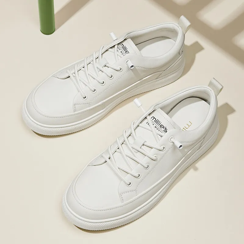 MILLIE'S Abrasion Resistant Low Top Skateboard Shoes Men's White-1