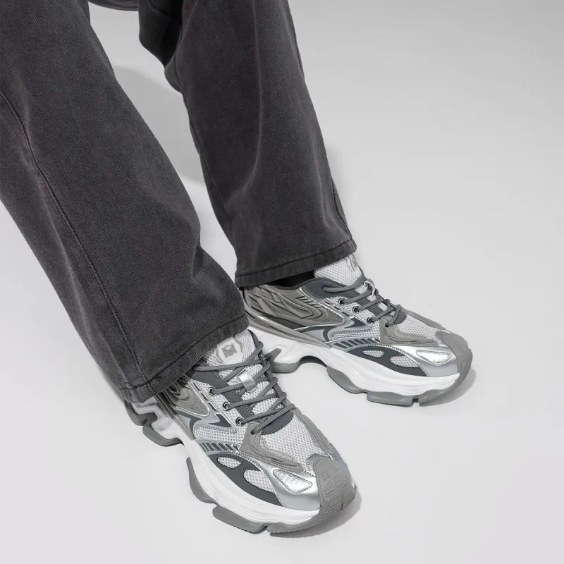 MILLIE'S Low Top Chunky Sneakers Men's Silver-1
