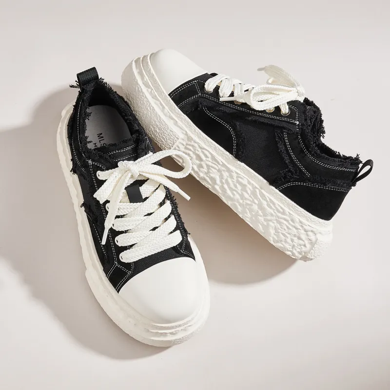 MILLIE'S Abrasion Resistant Low Top Skateboard Shoes Men's Black White-4