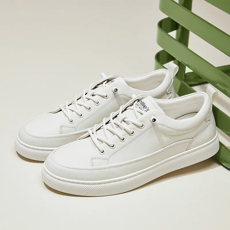MILLIE'S Abrasion Resistant Low Top Skateboard Shoes Men's White-2