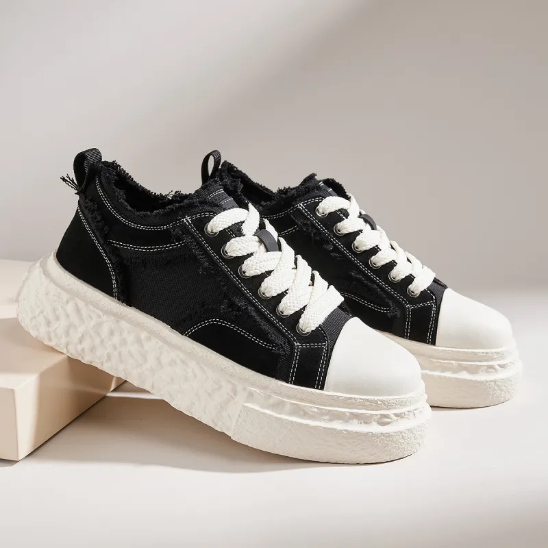 MILLIE'S Abrasion Resistant Low Top Skateboard Shoes Men's Black White-3
