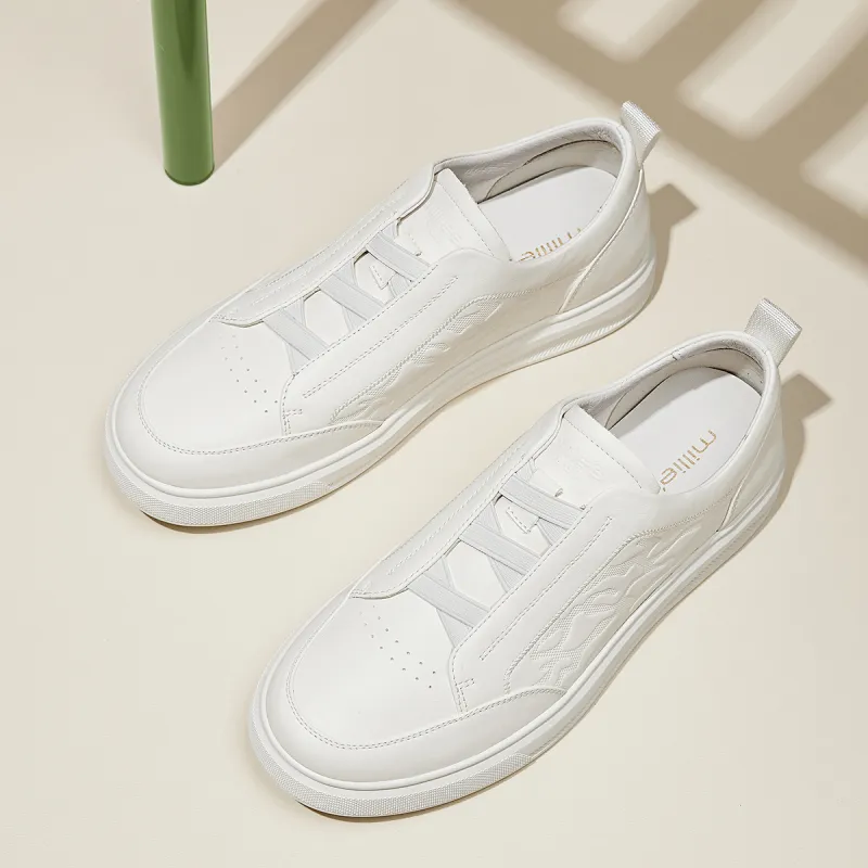 MILLIE'S Abrasion Resistant Low Top Skateboard Shoes Men's White-1