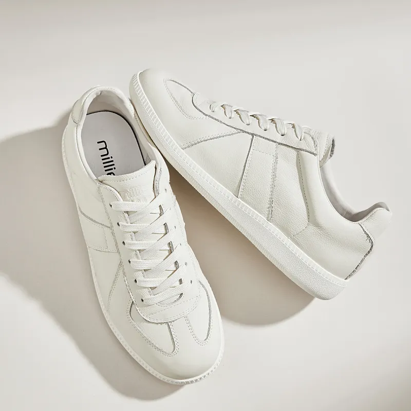 MILLIE'S Wear resistant And Lightweight Low Top Skateboard Shoes Men's White-4