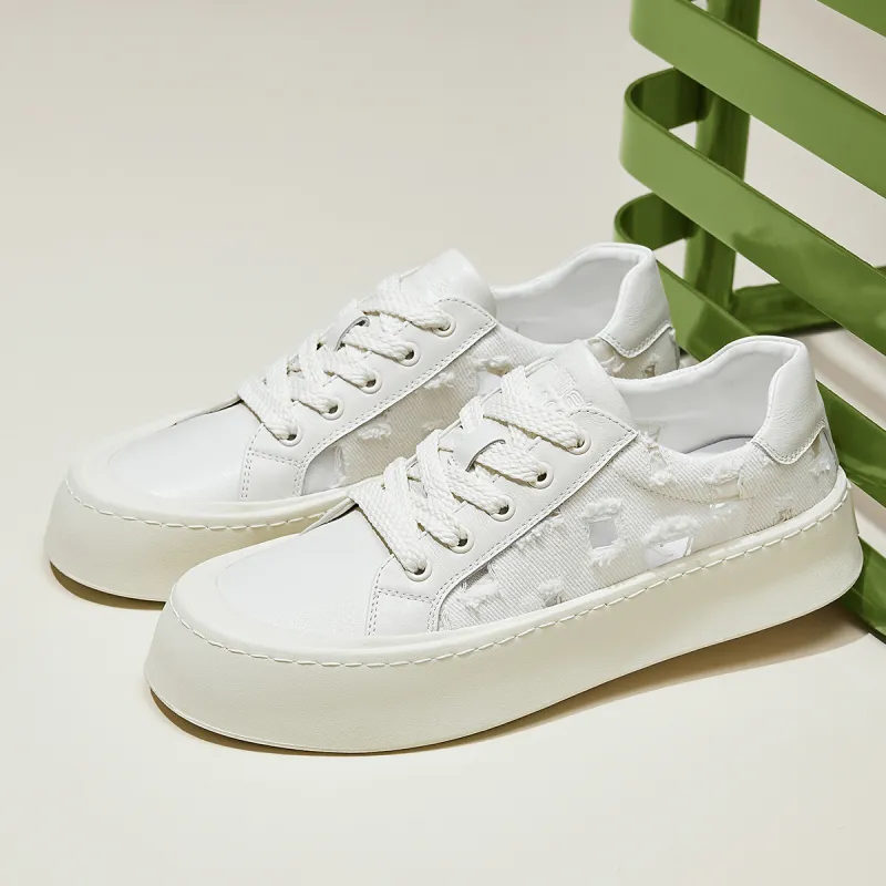 MILLIE'S Abrasion Resistant Breathable Low Top Skateboard Shoes Men's White-2