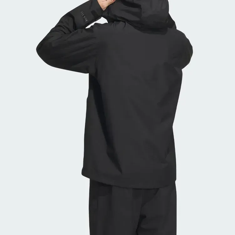 Adidas Outdoor Hiking Waterproof And Windproof Windbreaker Jacket Men's Black-3
