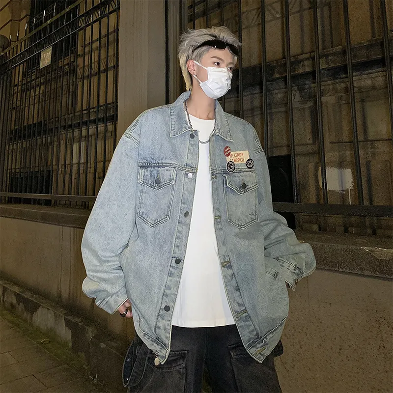 NEAR HERE Denim Jackets Unisex-12