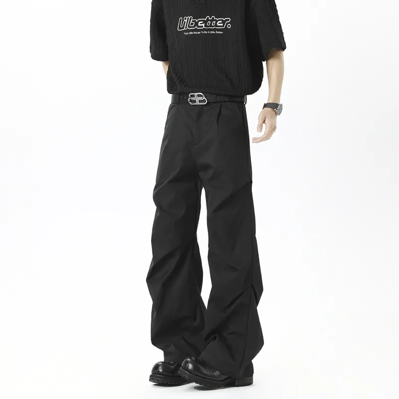 NEAR HERE Casual Pants Unisex Black-4