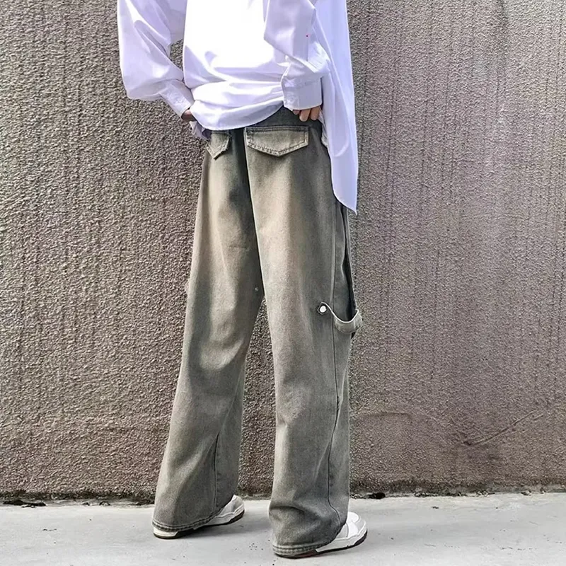 NEAR HERE Jeans Unisex Yellow Mud[High Quality]-1