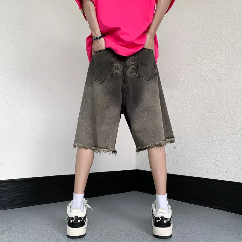NEAR HERE Denim Shorts Unisex Black-5