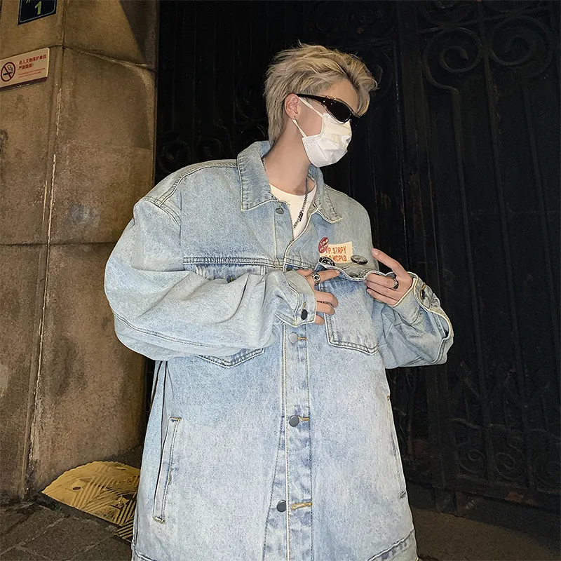NEAR HERE Denim Jackets Unisex-11