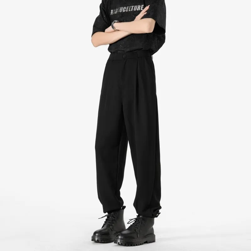 NEAR HERE Casual Pants Unisex Pure Black-2