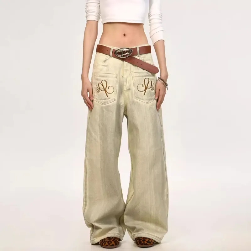 NEAR HERE Jeans Unisex Apricot-1