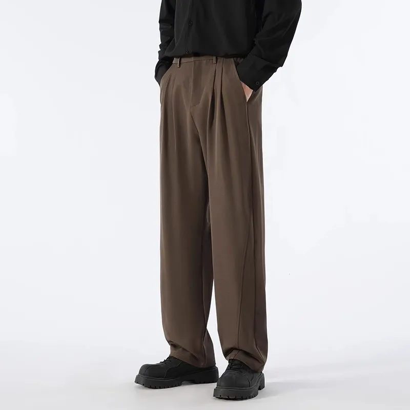 NEAR HERE Casual Pants Unisex Coffee-2