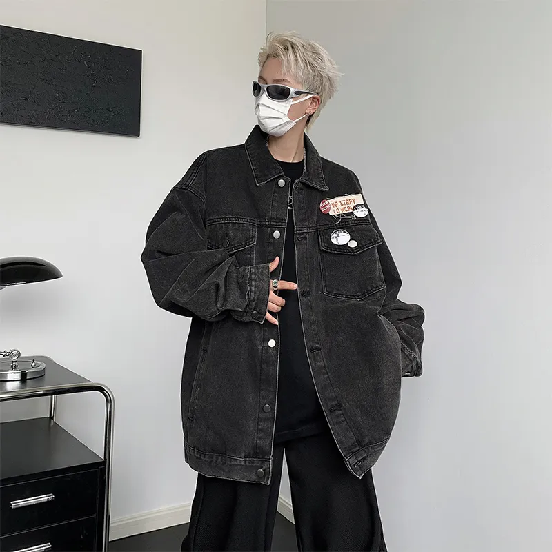NEAR HERE Denim Jackets Unisex-18