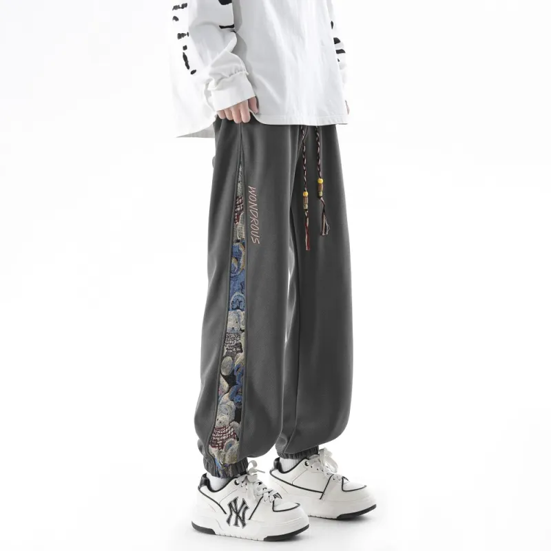NEAR HERE Casual Pants Unisex Dark Sky Blue-16