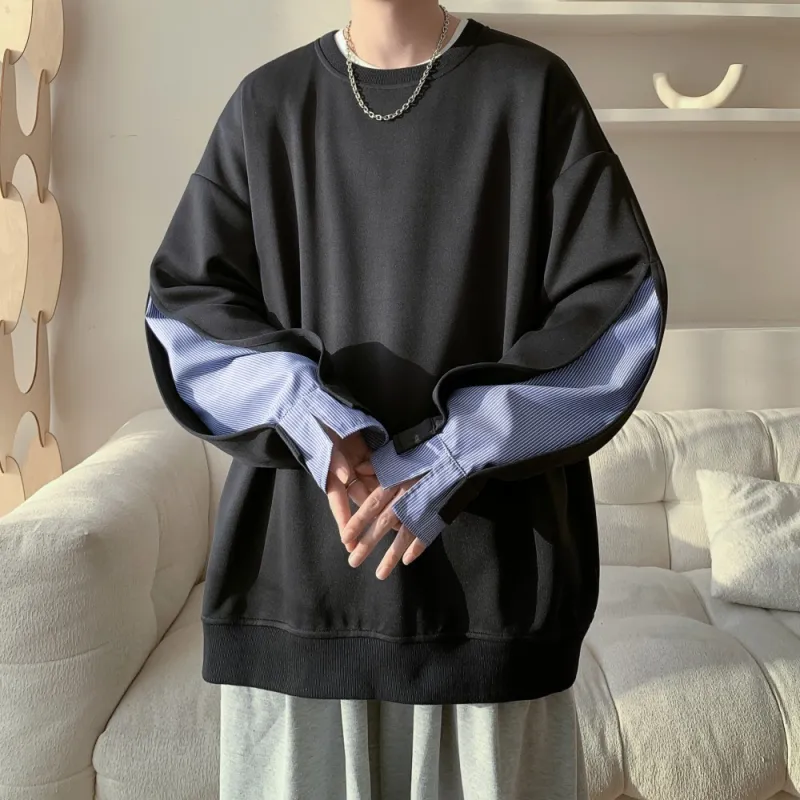 NEAR HERE Sweatshirt Unisex Navy Blue-2
