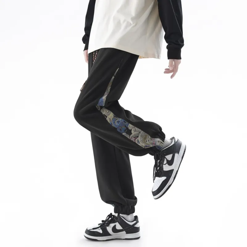 NEAR HERE Casual Pants Unisex Dark Sky Blue-2