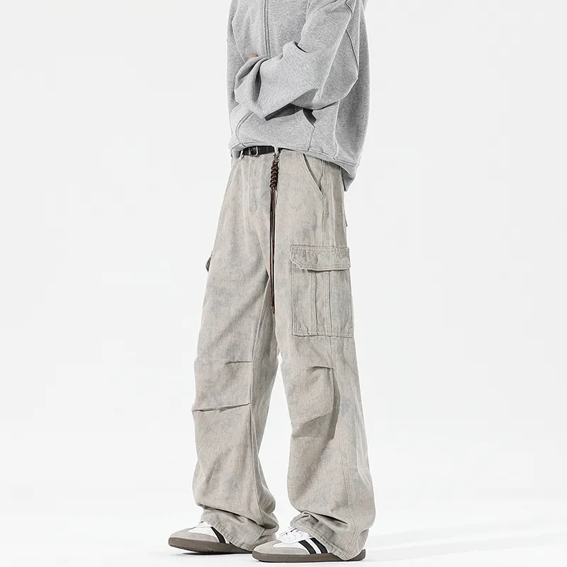 NEAR HERE Casual Pants Unisex Apricot-2