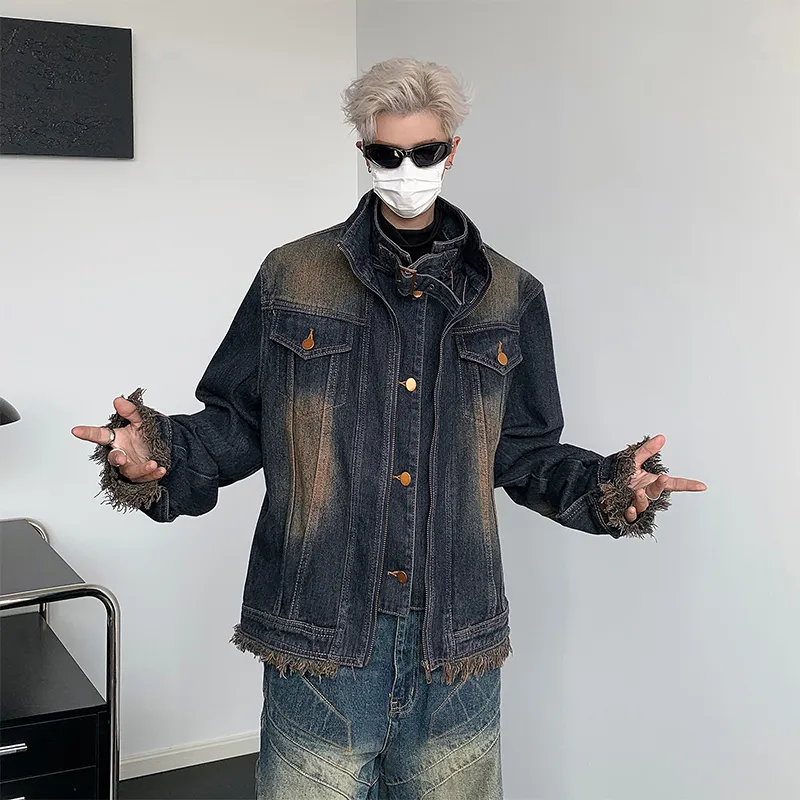 NEAR HERE Denim Jackets Unisex-23