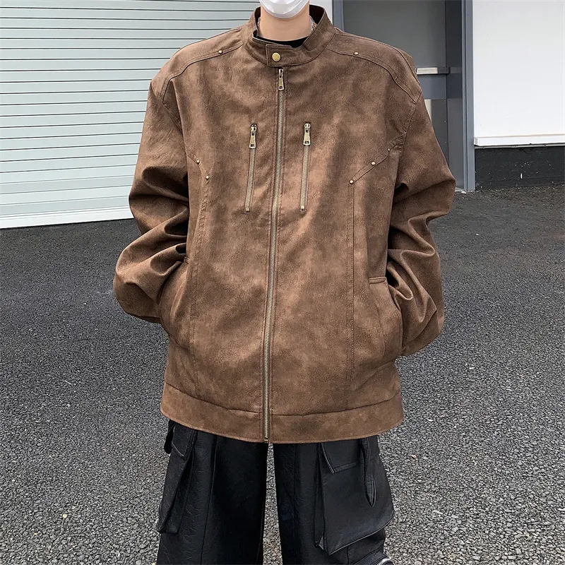 NEAR HERE Leather Jacket Unisex-10