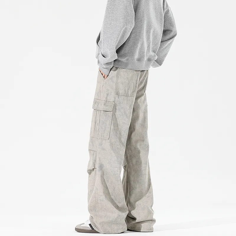 NEAR HERE Casual Pants Unisex Apricot-4