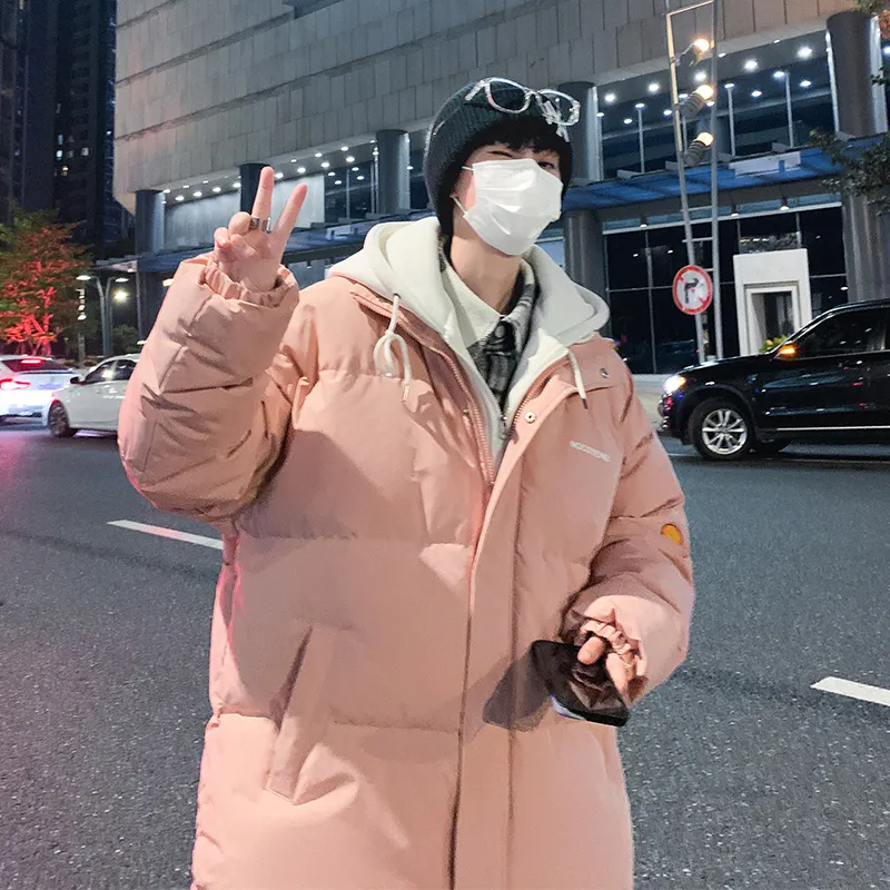 NEAR HERE Puffer Jackets Unisex Pink-2