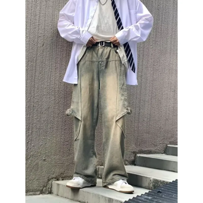 NEAR HERE Jeans Unisex Yellow Mud[High Quality]-4